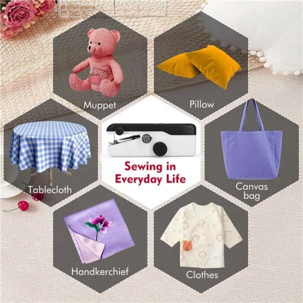 Handheld Sewing Machine, Mini Portable Sewing Machine for Beginners, Electric - Picture 7 of 8